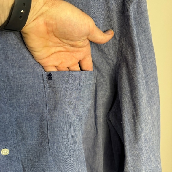 Izod Men's Performance Button‎ Down Long Sleeve Shirt Blue XL Flip Cuffs Stretch - Picture 6 of 16